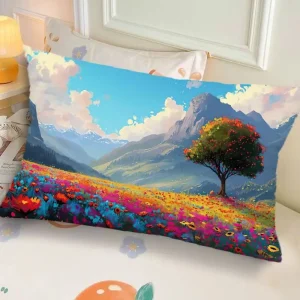 Ins-Style Ink Landscape Dormitory Pillow, Bedside Bedroom Pillow Gift, Nap Creative Living Room Sofa Cushion