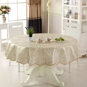 1pc PVC Round Table Cloth 152cm 180cm For 4/6 Seaters New Year Dining Table Cover Waterproof Oilproof Floral Printed Tablecloths