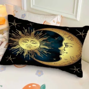 Aesthetic Moonlight Pattern Ins-style Rectangular Pillow | Single-Sided Sofa Pillowcase for Bedroom