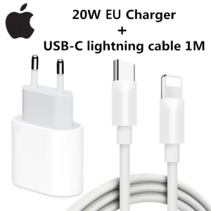 Original 20W USB-C Power Adapter For iphone 17 16 15 14 mini Pro Max Type C fast charger for Apple Cable for iPhone X 12 13 Plus