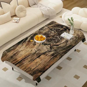 Beautiful Wood Rectangular Tablecloths Washable Wedding Party Kitchen Dining Living Room Birthday Decoration Table