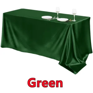 Rectangle Satin Tablecloth,Silkly Soft Solid Color Table Cover For Dining Room Wedding Party Banquet Supplies Dinner Tablecloths