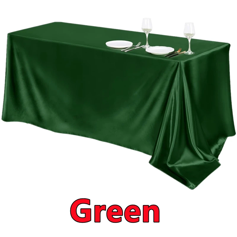 Rectangle Satin Tablecloth,Silkly Soft Solid Color Table Cover For Dining Room Wedding Party Banquet Supplies Dinner Tablecloths - Image 9
