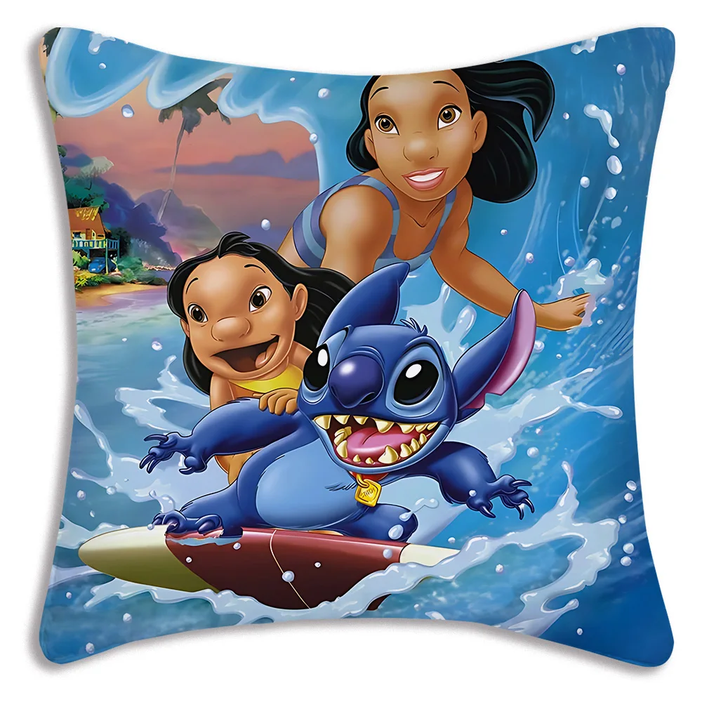 Hot Cartoon Anime S-Stitchs Pillow Covers Cartoon Sofa Decorative Home Double-sided Printing Short Plush Cute Cushion Cover - Image 22