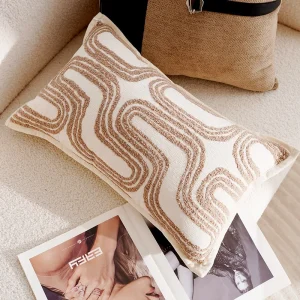 30x50/45x45CM Light Luxury Throw Pillow Cover Brown French Stamping Waist Cushion Cover Decor Home Decorative Pillowcase