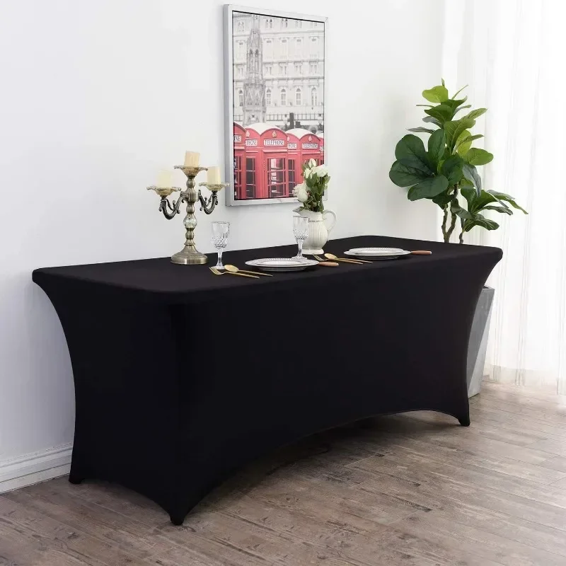 6FT 8FTSpandex Tablecloth High Stretch Wedding Hotel Birthday Table Cover for 4ft 5ft 6ft 8ft Folding Table Cocktail Tablecloth - Image 3
