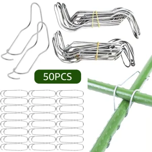 50Pcs Plant Trellis Connecting Buckles Pipe Support Fixing Clip Steely Plant Vine Climbing Pole Cages Connector Garden Vegetable