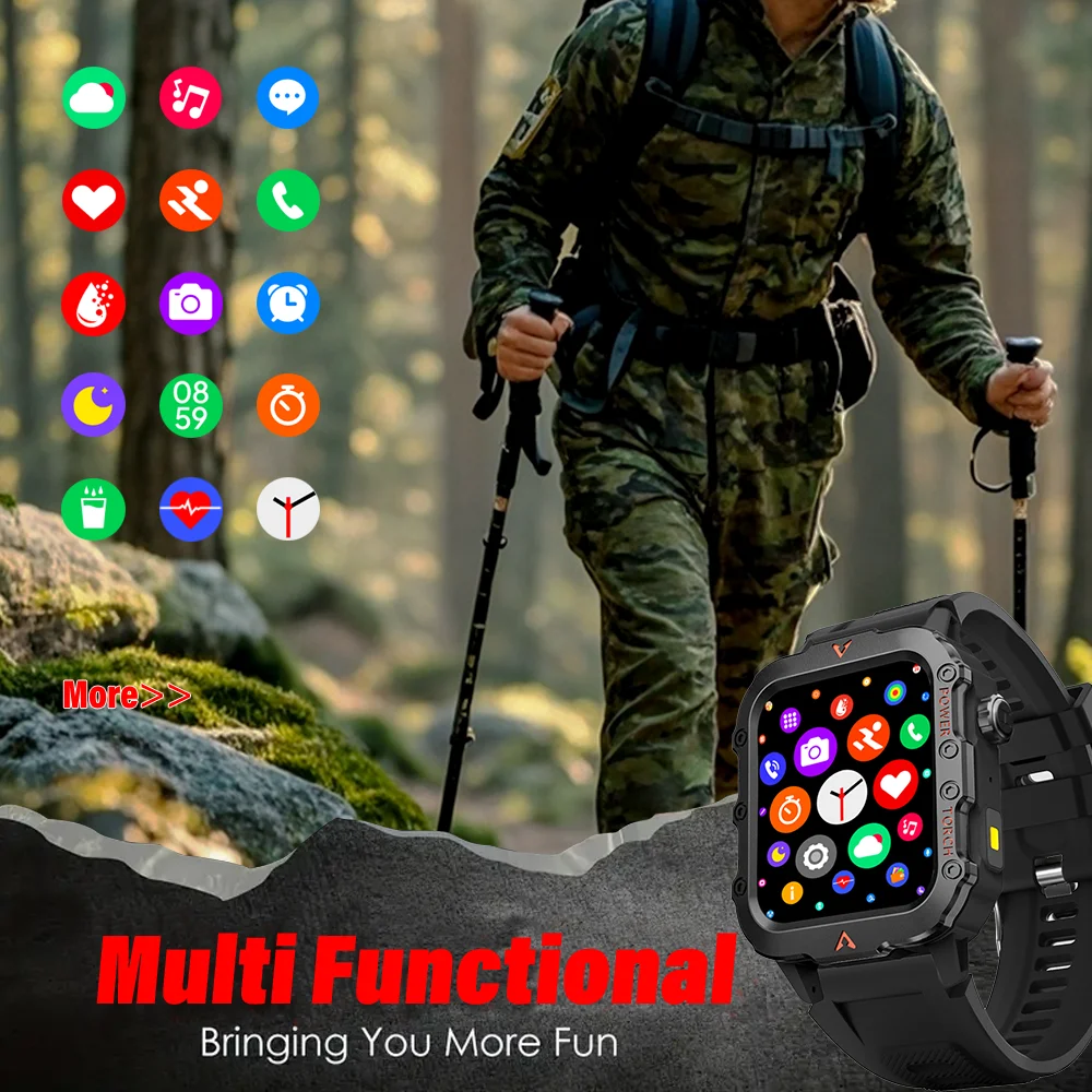 LAXASFIT 2024 New 1.71-inch Bluetooth Voice Call smartwatch Heart Rate Monitor LED Flashlight Outdoor Sports Fitness Smart Watch - Image 4