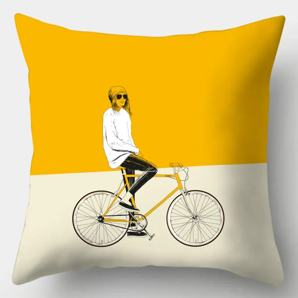 Yellow series Pillowcase 45cmX45cm Square Sofa Pillow Cover Creative Sun Flower Cushion - الصورة 14