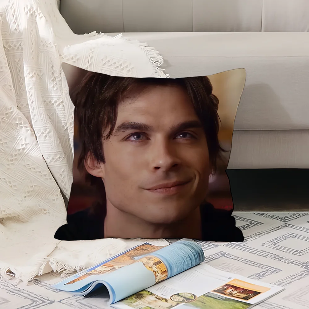 Vampire Diaries Starring D-Damon S-Salvatore Pillow Case Office Cushions Suitable For Sofa Car Bedroom Decorative Cushion Cover - الصورة 7