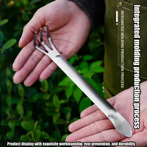 Stainless Steel Root Rake 3-Prong Loosen Soil Tool Handheld Bonsai Potted Plants Rustproof Rake Home Gardening Tool