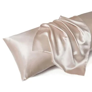 1 Pair Satin Pillowcase - Anti-Allergy Breathable Bedding Polyester Satin with Envelope Closure Machine Washable & Skin-Friendly