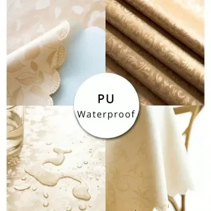 1pc Waterproof, Oil-Proof and Wash-Free Table Cloth,Luxurious Round Tablecloth with Rose Pattern, Round Tablecloth