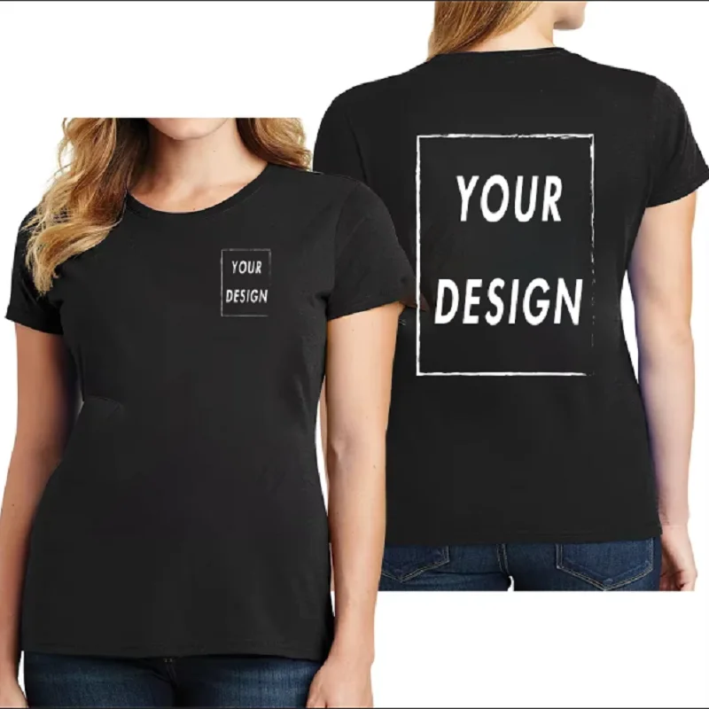 UE Size Custom Team T-shirt for Women, Add Your Own Design in Front and Back, Print and Text, High-quality T-shirt for Men - الصورة 2