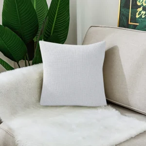 Waterproof Solid Color Jacquard Pillow Cover for Sofa Office Waist Cushion Cover Home Decorative Pillowcase Decoration 45x45