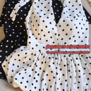Backless Sexy Halter Beach Babydoll Crop Tops Women Polka Dots V neck Sleeveless T shirt Ruffles Basic Tees Not-Padded Pad