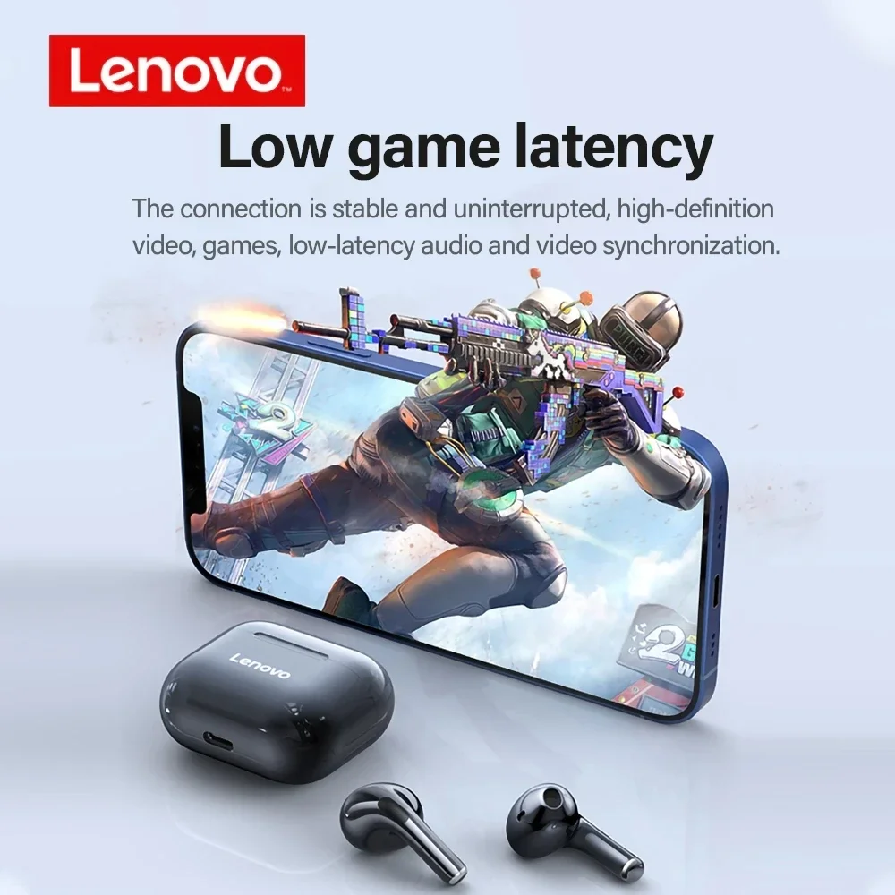 Lenovo LP40 Earphones TWS Wireless Bluetooth 5.0 Earbuds Bass Touch Control Stereo Noise Reduction Long Standby Original Choice - الصورة 4