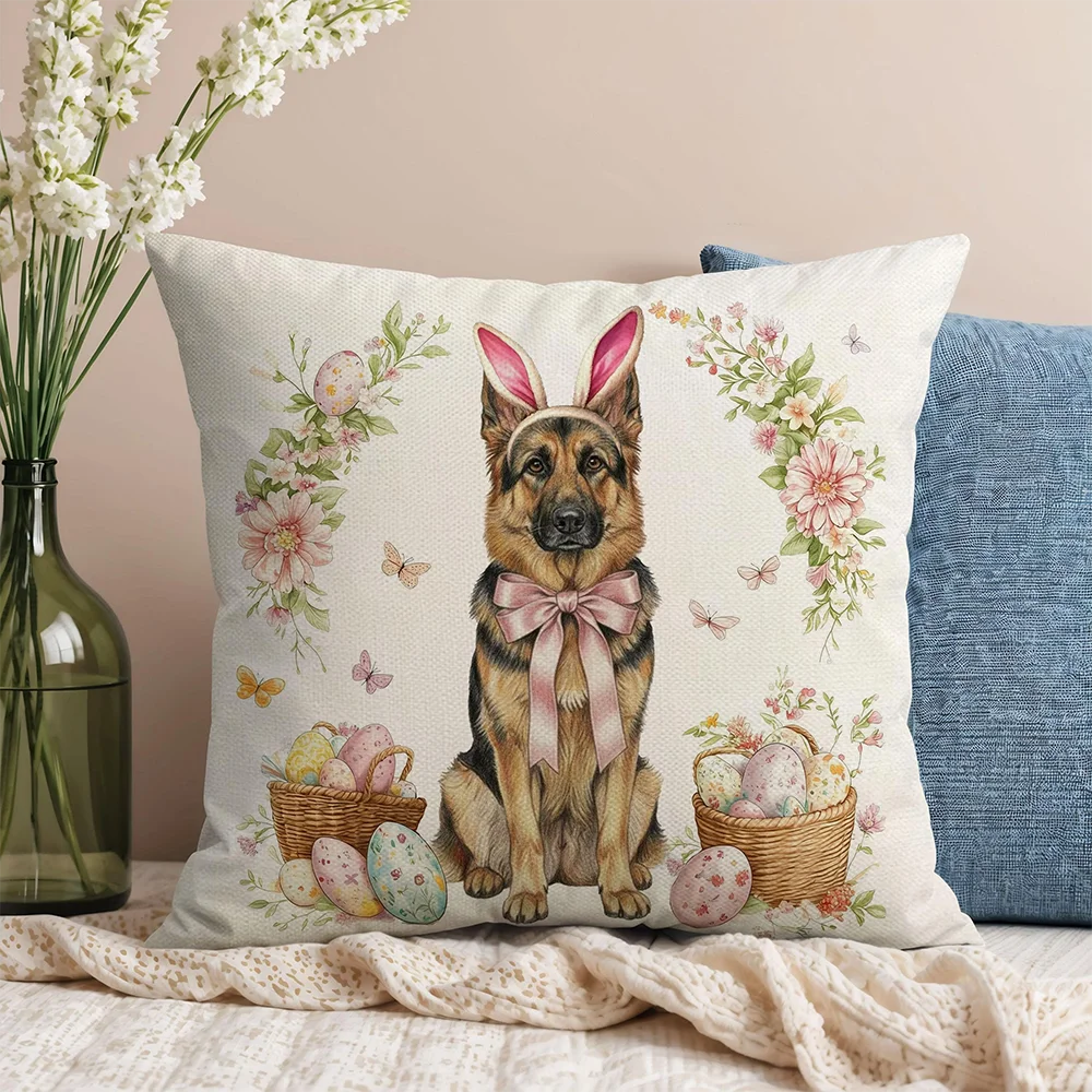 1PC Easter Bunny Pillow with Eggs ,Decorative sofa cushion cover, home decoration, 2D printing. - الصورة 11