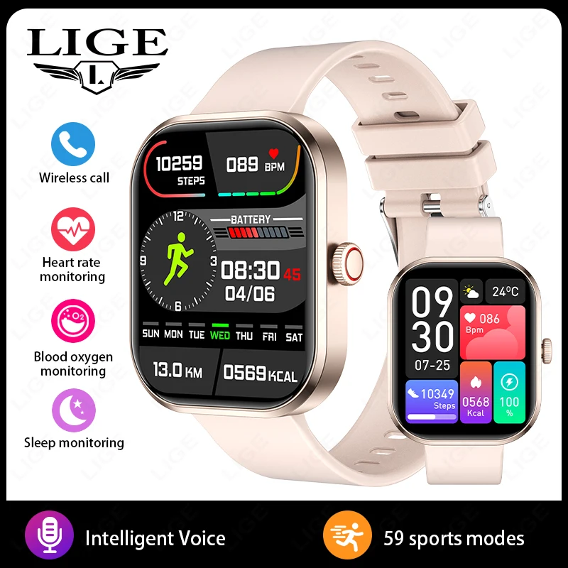 LIGE 2.01” HD Screen Custom Watch Face Smart Watch Women Waterproof Sport Ladies Watches BT Call Health Monitor Women Smartwatch - Image 12