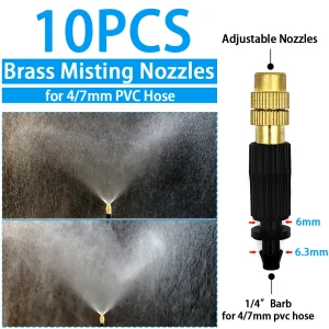 WUJIE Greenhouse Watering Sprinkler Dripper Drip Irrigation Garden Adjustable Mist Emitters Stake Micro Spray Rotating Nozzle
