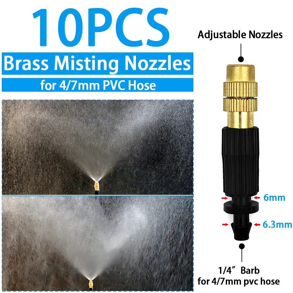 WUJIE Greenhouse Watering Sprinkler Dripper Drip Irrigation Garden Adjustable Mist Emitters Stake Micro Spray Rotating Nozzle - Image 7