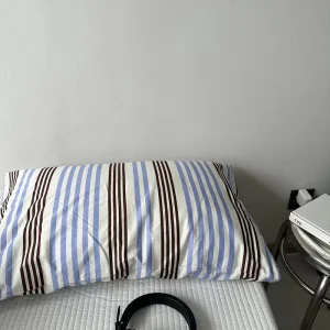 Cotton Pillowcase Stripe Single Pillow Solid Color Stripe Ins Cotton Washed Cotton Pillowcase Household