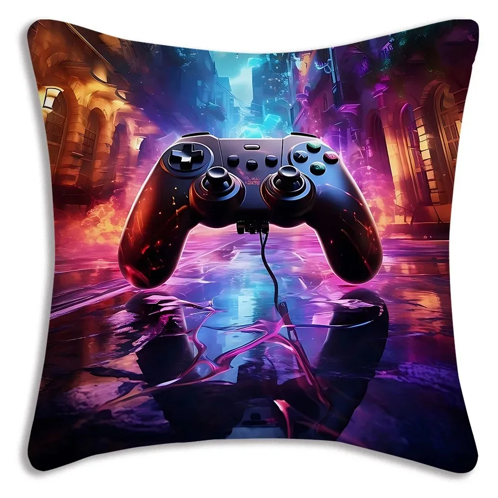 Cool game handle printed pillowcase, bedroom room decoration, game hall sofa chair cushion cover, decoration - الصورة 7