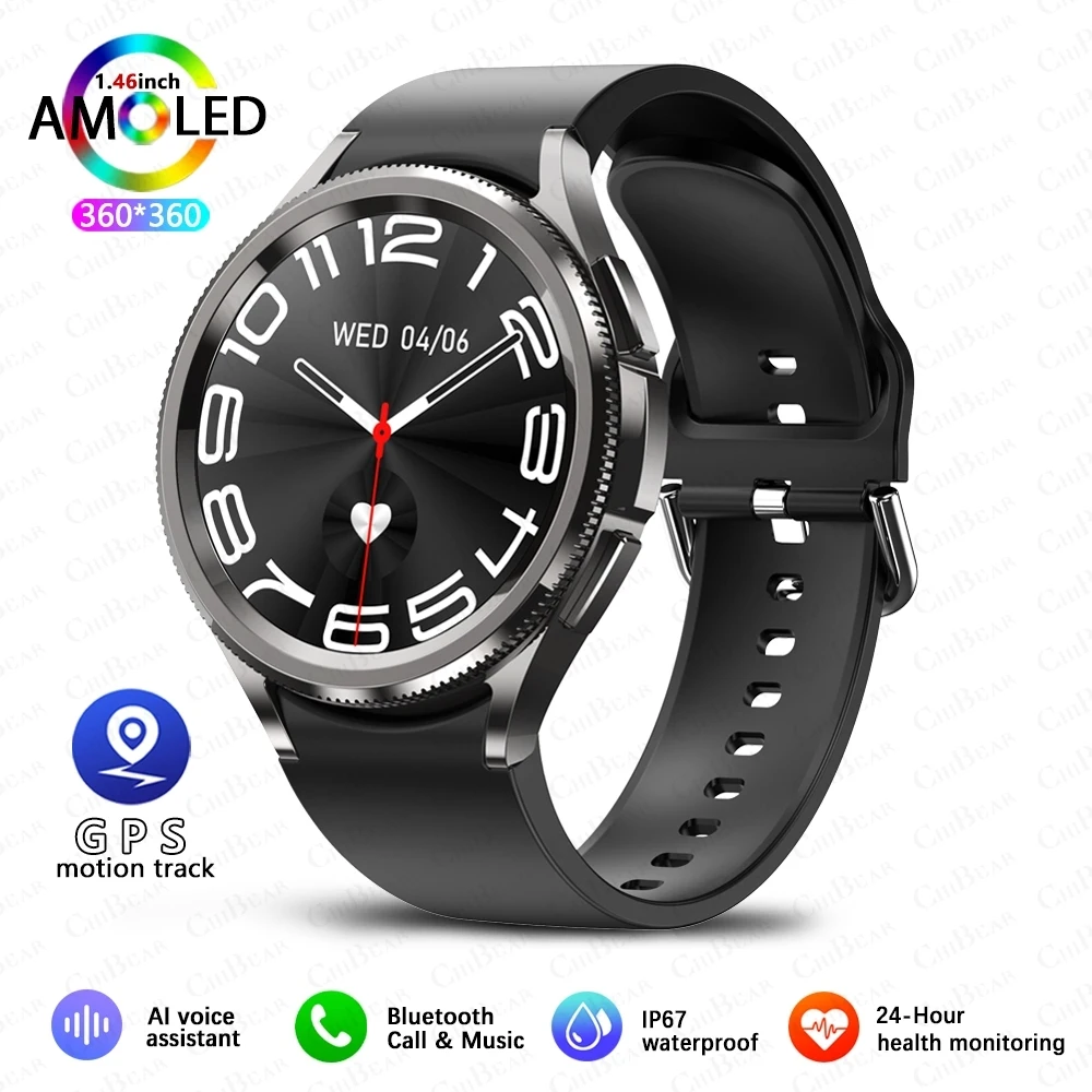 2025 New Watch 6 Smart Watch Men 1.46 inch GPS Sports Fitness Tracker Custom Dial Clock Heart Rate BT Calling SmartWatch Women - Image 15