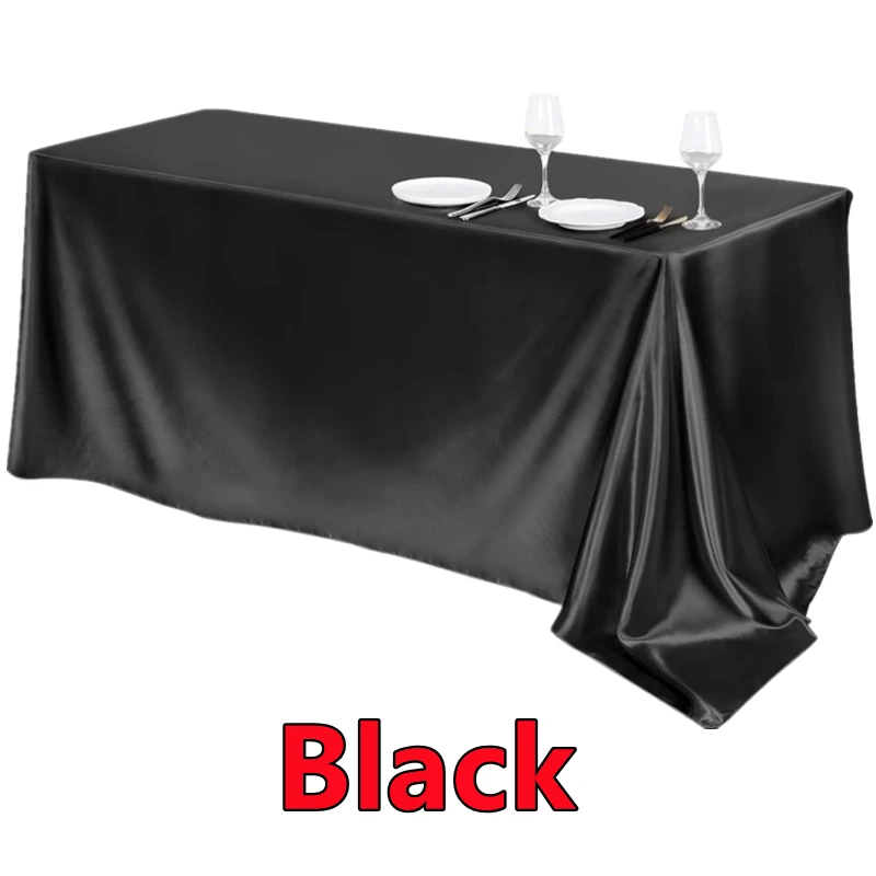 Rectangle Satin Tablecloth,Silkly Soft Solid Color Table Cover For Dining Room Wedding Party Banquet Supplies Dinner Tablecloths - Image 14