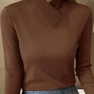 Autumn/winter women's casual long-sleeved high-neck T-shirt