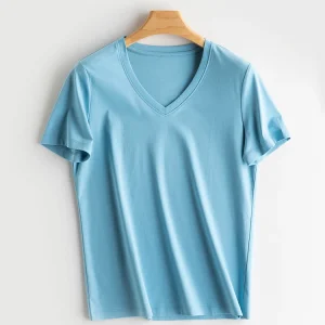 SuyaDream Women Solid T shirts, Silk Cotton Blend, O Neck, Short Sleeved Solid Tee,2025 Summer Candy Colors Basic Cozy Top Green