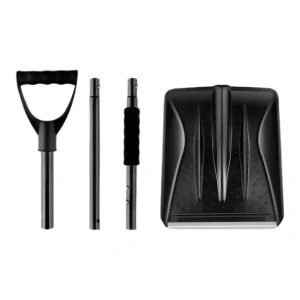 Snow Shovel with Adjustable Length D-Grip Handle Driveway Scoop Shovel for Car Snow Removal Portable for Home Garage Garden Camp