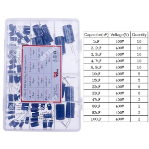Electrolytic Capacitors Assortment Kit 16V 25V 35V 50V 1uf 2.2uF 3.3uF 4.7uF 10uF 22uF 33uF 47uF 100uF 220uF 330uF 470uF 1000uF