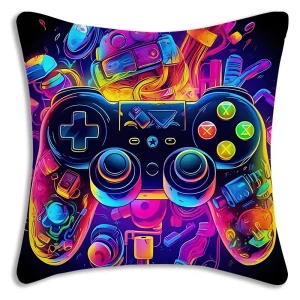 Cool game handle printed pillowcase, bedroom room decoration, game hall sofa chair cushion cover, decoration