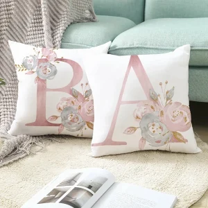45x45cm Pink Letter Cushion Pillowcase Decorative Sofa Polyester