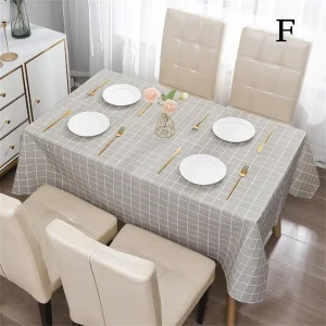 Nordic Style Grid Printed Household Waterproof Oil Resistant Dining Table Cloth Table Cover Party Decoration Rectangular