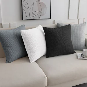40x40 45x45 50x50 Solid Color Jacquard Pillow Cover for Sofa Office Waist Cushion Cover Home Decorative Pillowcase Decoration