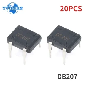 20pcs/box Bridge Rectifier DB207 DIP4 1000V 2A DB207S Power Diode Rectifiers Electronic Components IC