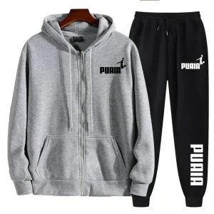 New in Women Tracksuit Trend Printing Hooded Sweatshirts Pants 2Pcs Set Casual Zipper Overcoat Suit Daily Clothing Autumn Winter