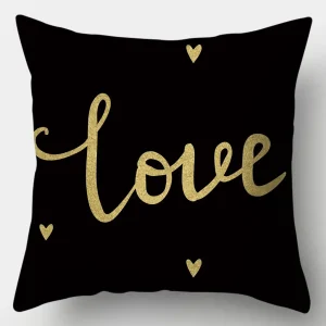 Home Decor Gold Patterned Decorative Digital Print Pillowcases Pattern Cushion Cover Suitable for Sofa Bedroom Car Pillow Cover