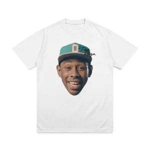 Tyler The Creator Head Pattern T-shirt Summer Women's Short Sleeved T-shirt Retro Hip Hop Rap Singer Cactus Jack T-shirt Y2k Top