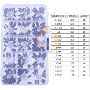 Electrolytic Capacitors Assortment Kit 16V 25V 35V 50V 1uf 2.2uF 3.3uF 4.7uF 10uF 22uF 33uF 47uF 100uF 220uF 330uF 470uF 1000uF