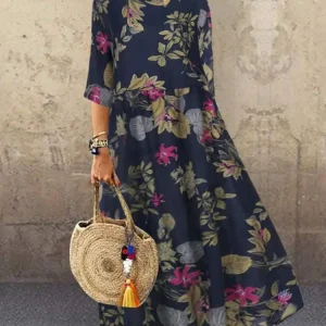 Women's Summer Short Sleeve Sundress ZANZEA Woman Floral Printed Dress Bohemian Elegant Casual Oversized  Holiday Long Dresses