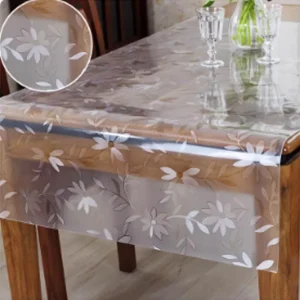 Thickened 1.0mm transparent cosmos PVC tablecloth waterproof table cover oil-proof kitchen custom soft glass protection mat