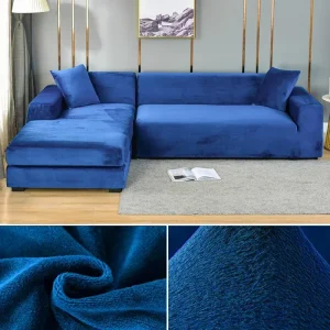 Velvet Sofa Cover Thick Elastic 1/2/3/4 Seater Sofa Cover for Living Room Velvet Plush L Shaped Corner Sofa Cover