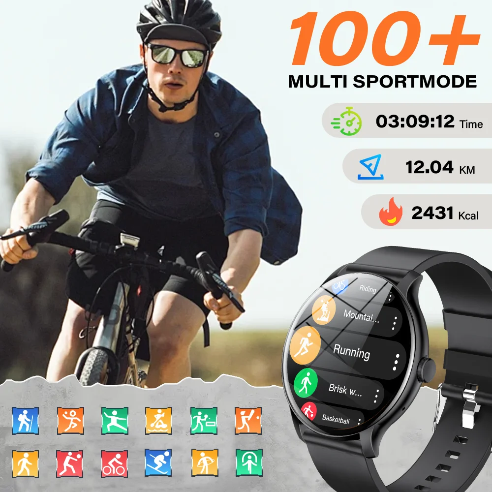 LAXASFIT 2025 New Smart Watch Men's Full Touch Screen Sports Watch Bluetooth Dial and Answer Smart Watch Women's Holiday Gift - Image 4