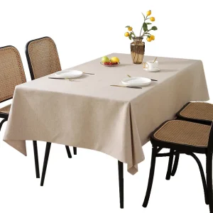 Rectangular Tablecloth Cotton And Linen Tablecloth Waterproof Oil-Proof Solid Color Cover Towel Home Dining Table Decoration
