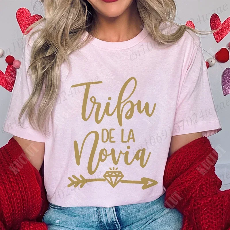 Spanish Team Bride Tribe T-shirt Girls Single Farewell Bachelorette Party Shirt Bridal Shower Wedding Party Tops Women Clothing - الصورة 7