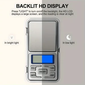 High Precision Mini Pocket Scale 500g/0.1g, Portable Digital Jewelry Scale, Accurate Small LCD Weighing Device for Easy Carry