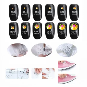 BOBOHOO Multi-color SS6-SS30 Glass Crystal Hot Fix Rhinestones Flatback Iron On Stone For DIY Nail Art Fabric Clothes Decoration
